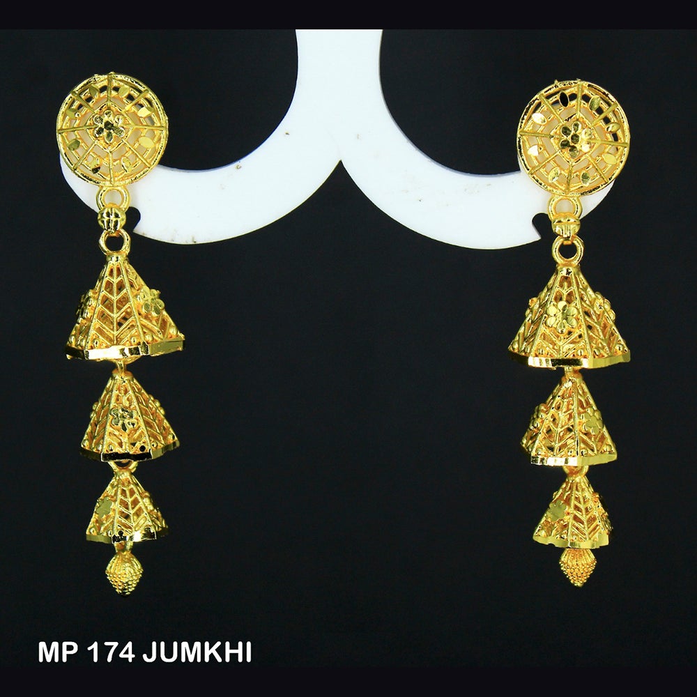 Mahavir Forming Gold Plated Jhumki Earrings - MP 174 Jumkhi