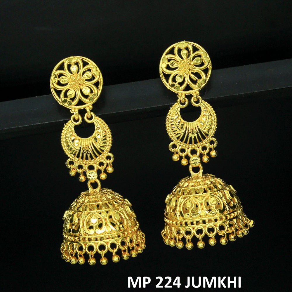 Mahavir Forming Gold Plated Jhumki Earrings - MP 224 Jumkhi