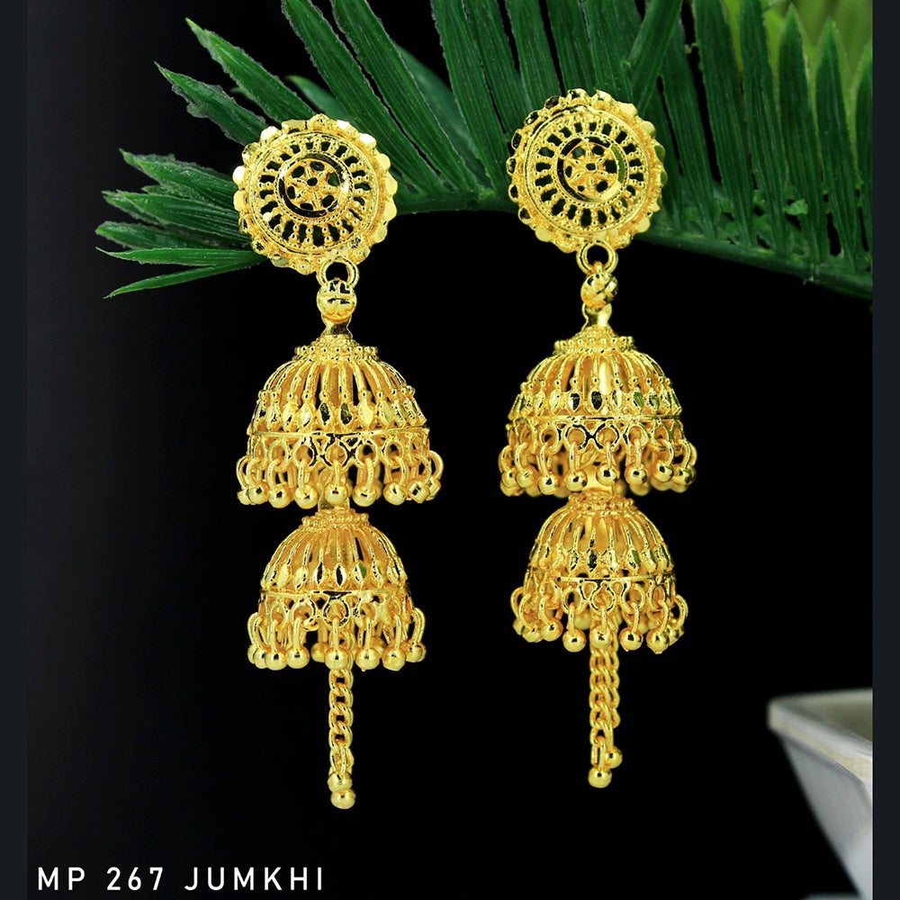Mahavir Forming Gold Plated Jhumki Earrings - MP 267 Jumkhi