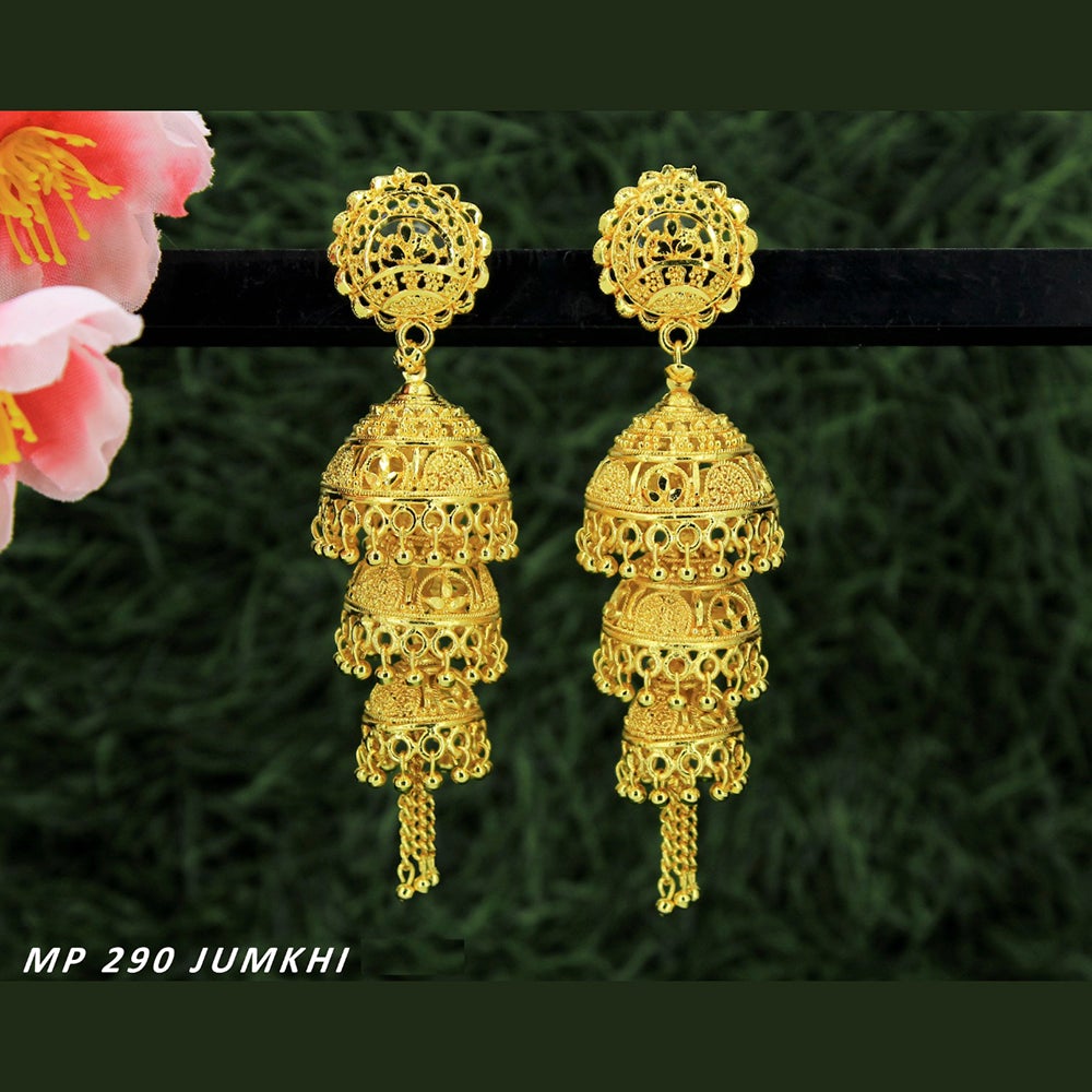 Mahavir Forming Gold Plated Jhumki Earrings - MP 290 Jumkhi