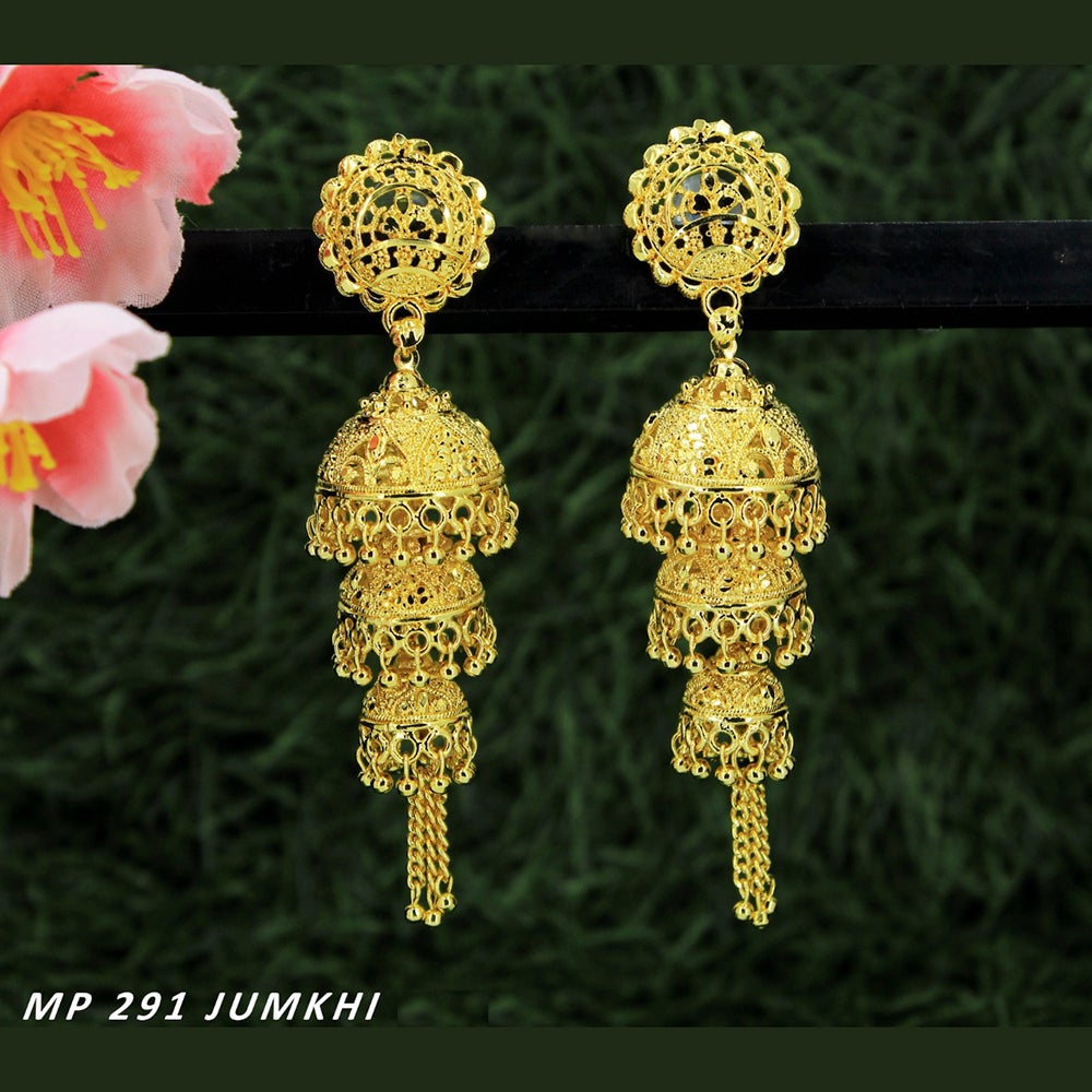 Mahavir Forming Gold Plated Jhumki Earrings - MP 291 Jumkhi
