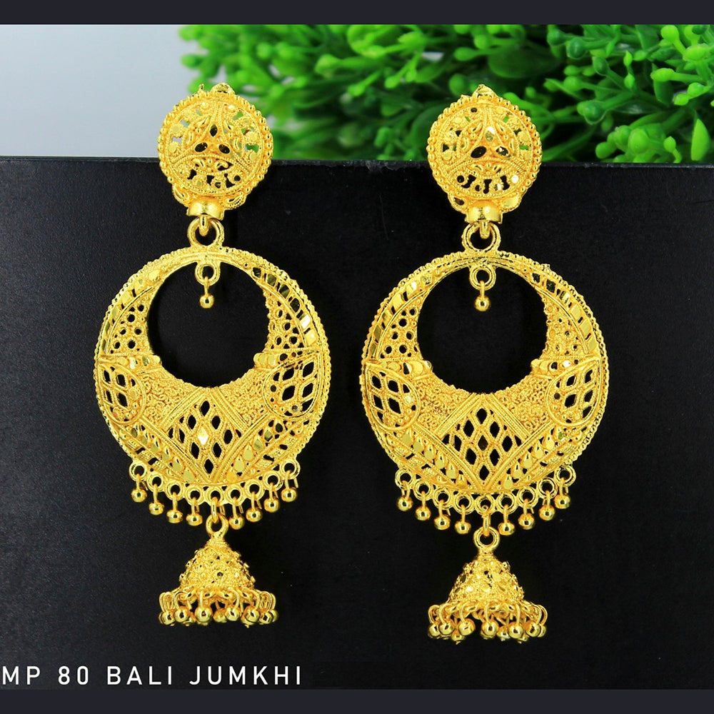 Mahavir Forming Gold Plated Dangler Earrings - MP 80 Bali Jumkhi