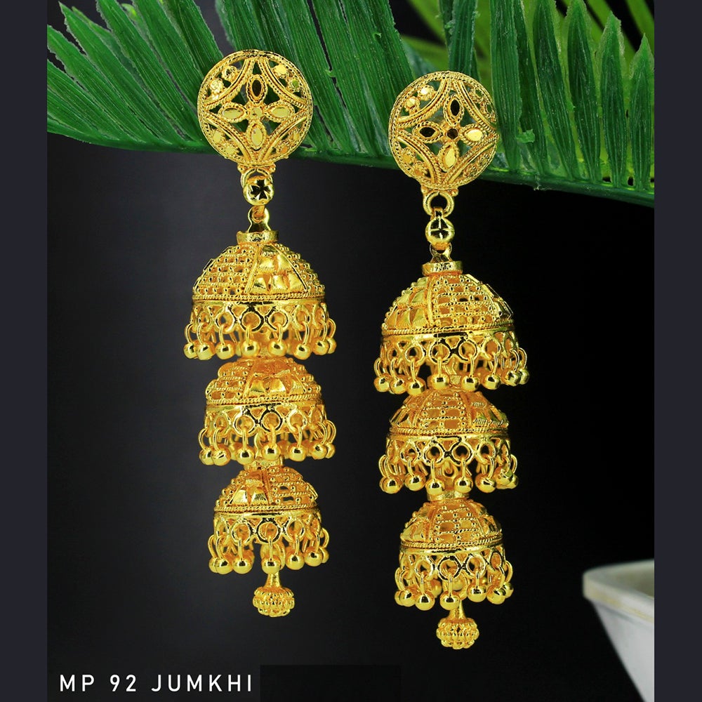 Mahavir Forming Gold Plated Jhumki Earrings - MP 92 Jumkhi