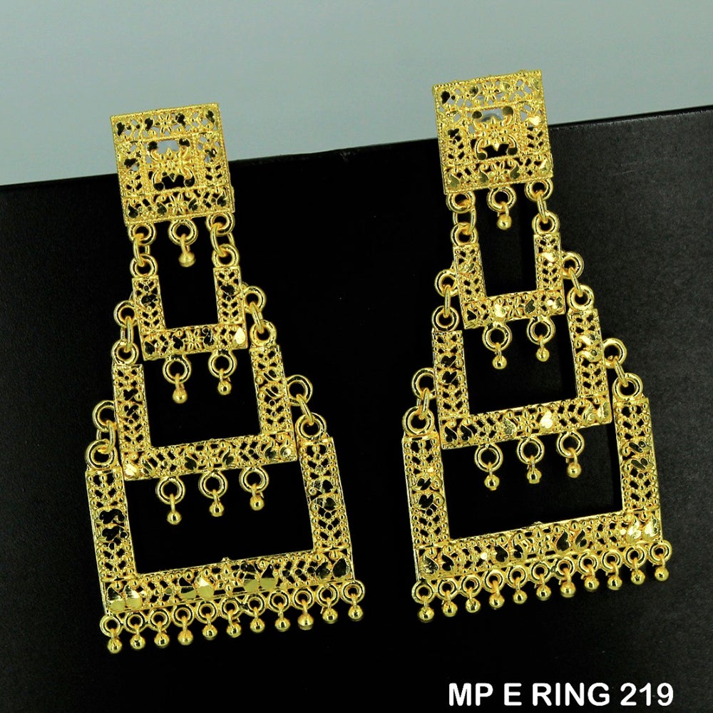 Mahavir Forming Gold Plated Dangler Earrings - MP E Ring 219