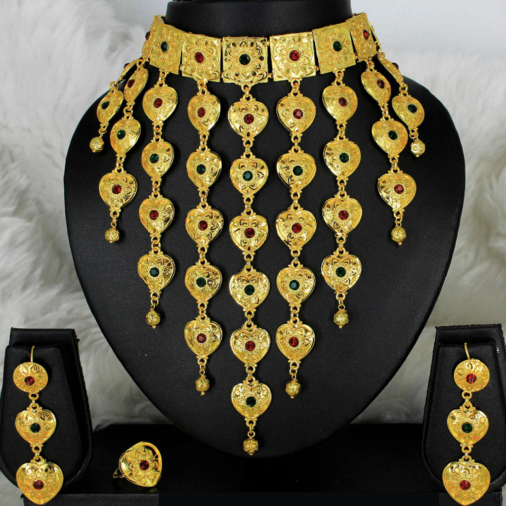 Mahavir Forming Gold Necklace Set - MARTASHA Set 7011