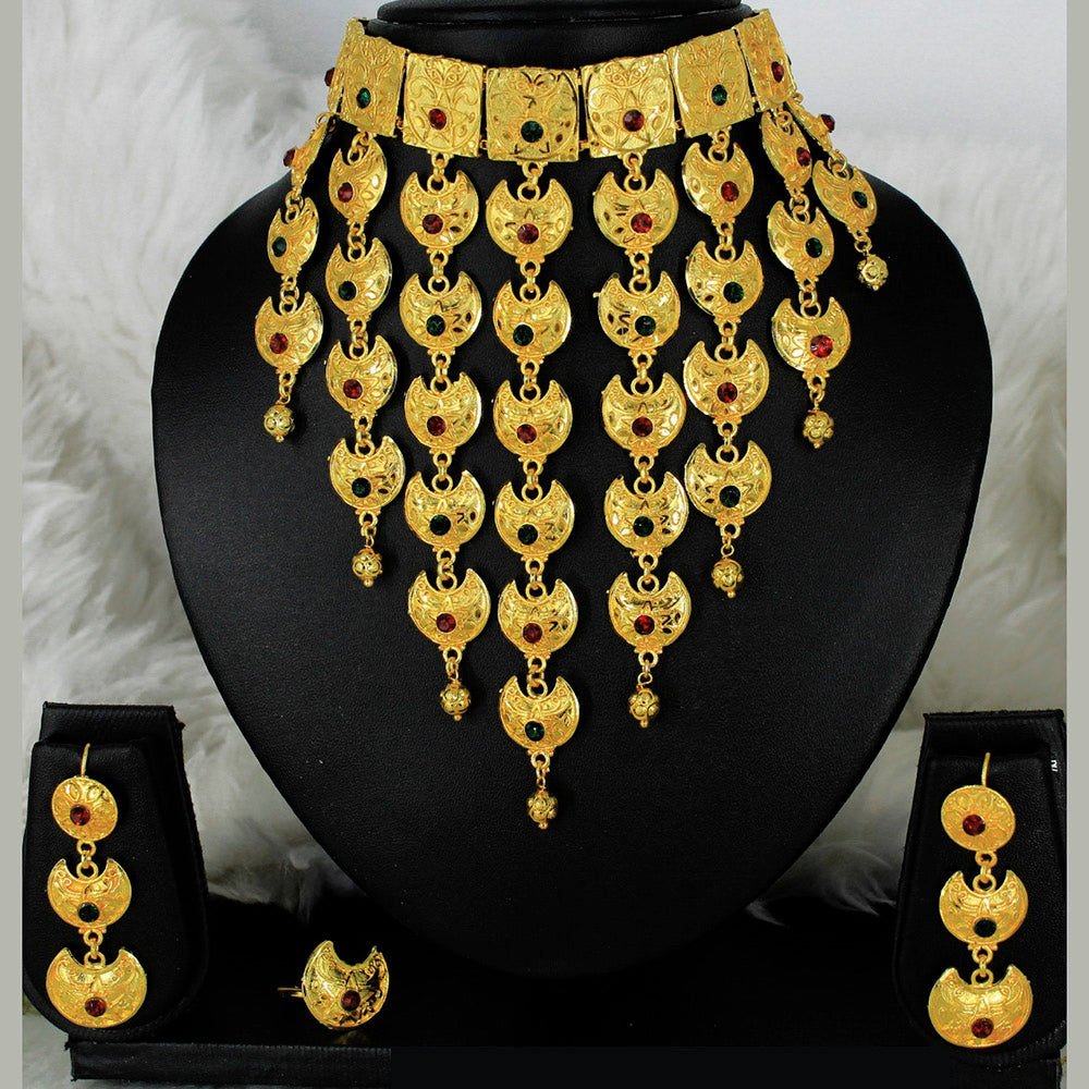 Mahavir Forming Gold Necklace Set - MARTASHA Set 7013