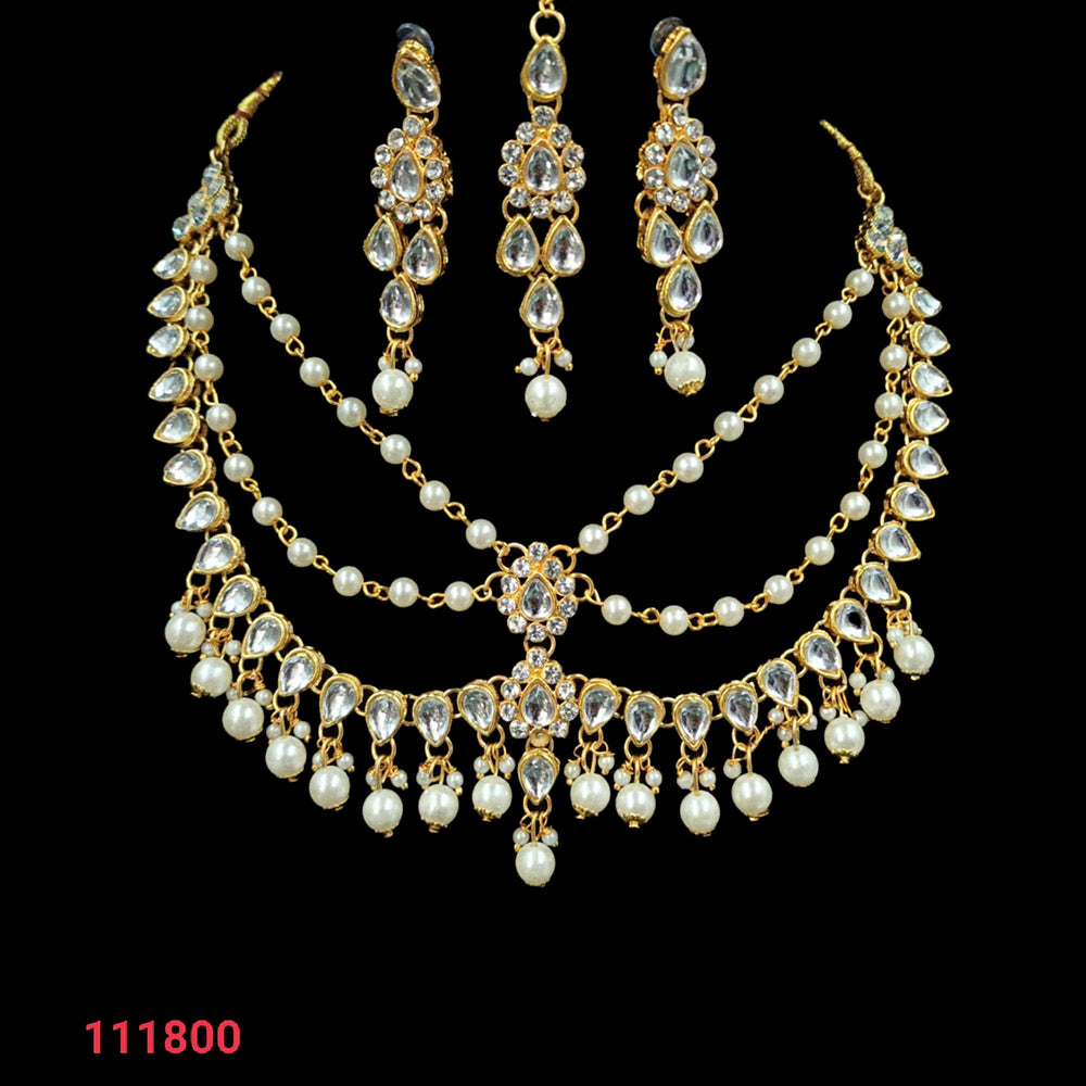 NAFJ Gold Plated Austrian Stone Choker Necklace Set