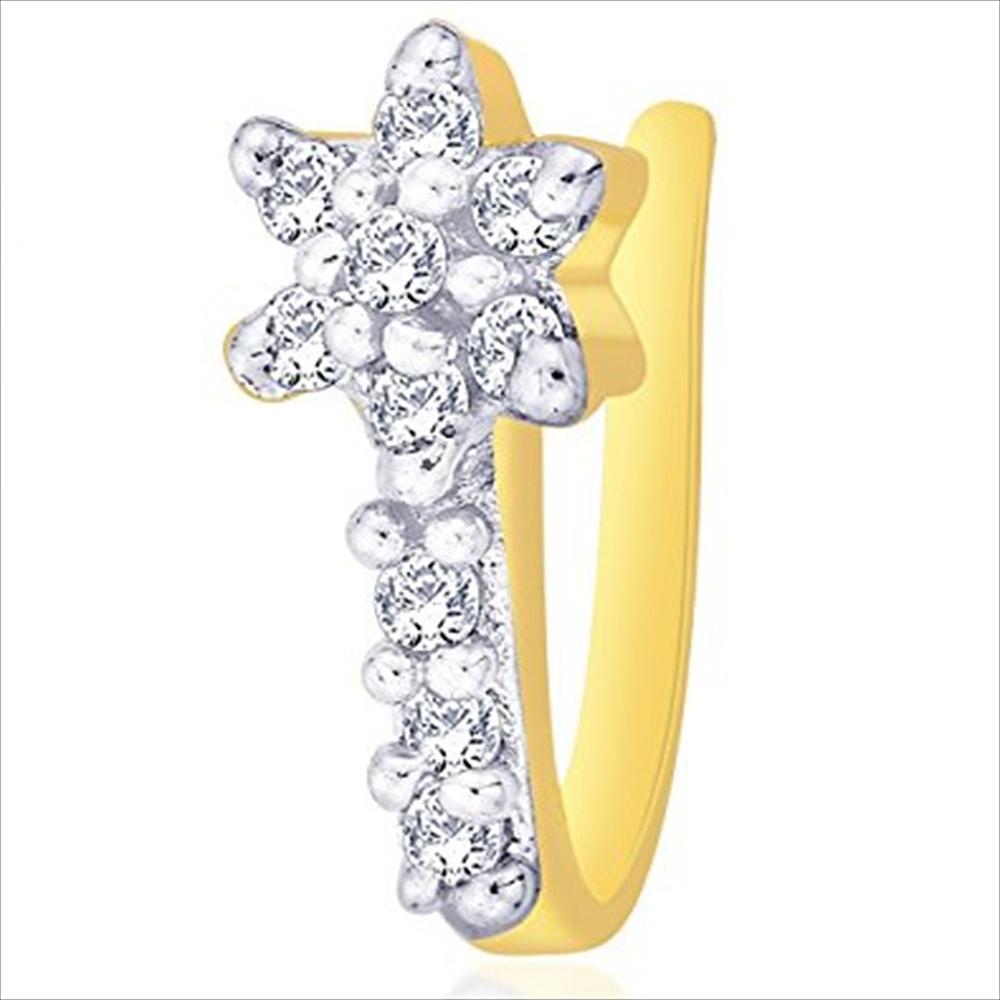 Mahi Gold Plated Classic Nose Ring with Cubic Zirconia