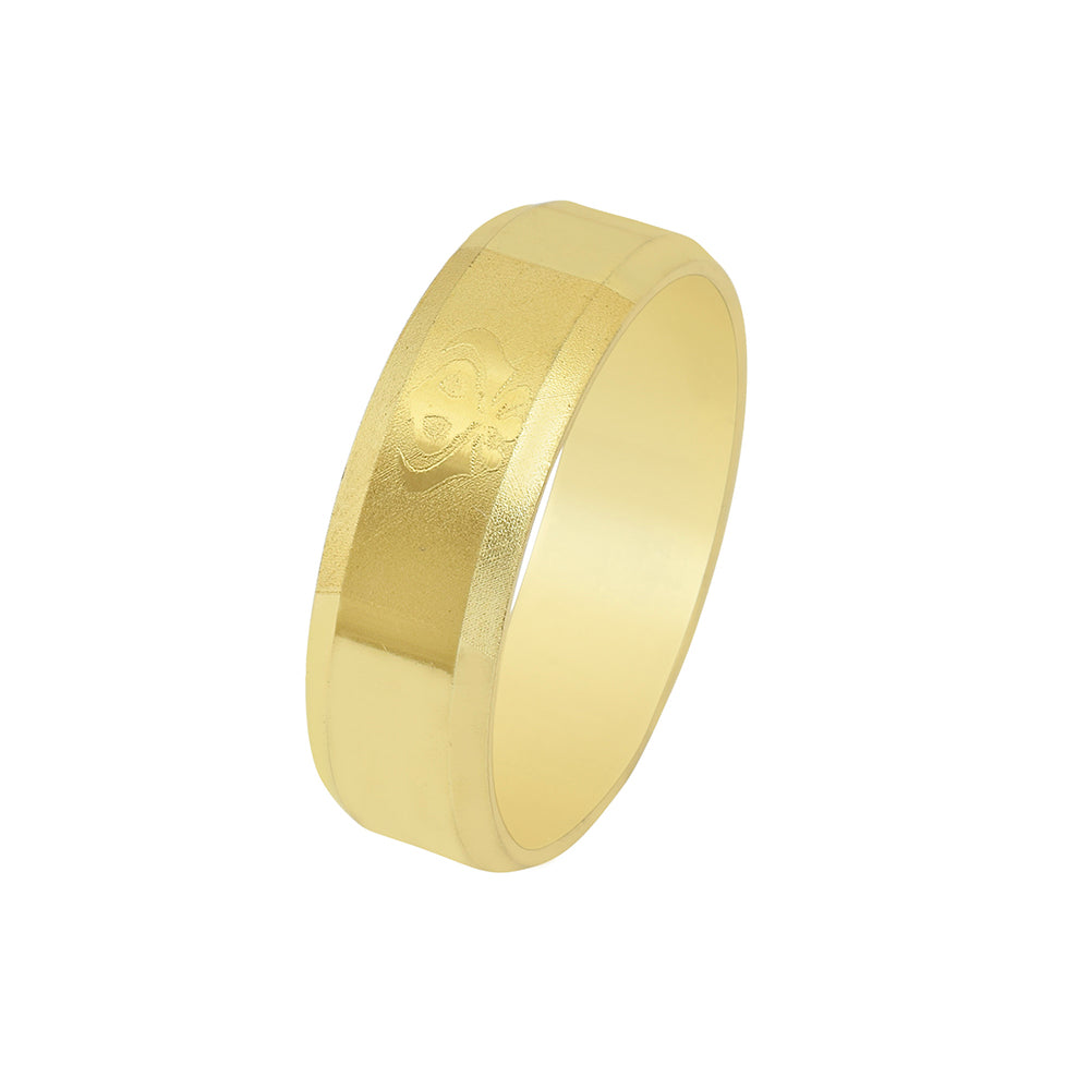 Missmister Pack Of 12 Gold Plated Khanda Engraved, Sikh Sardar Punjabi Fashion Finger Ring - ORRM6236