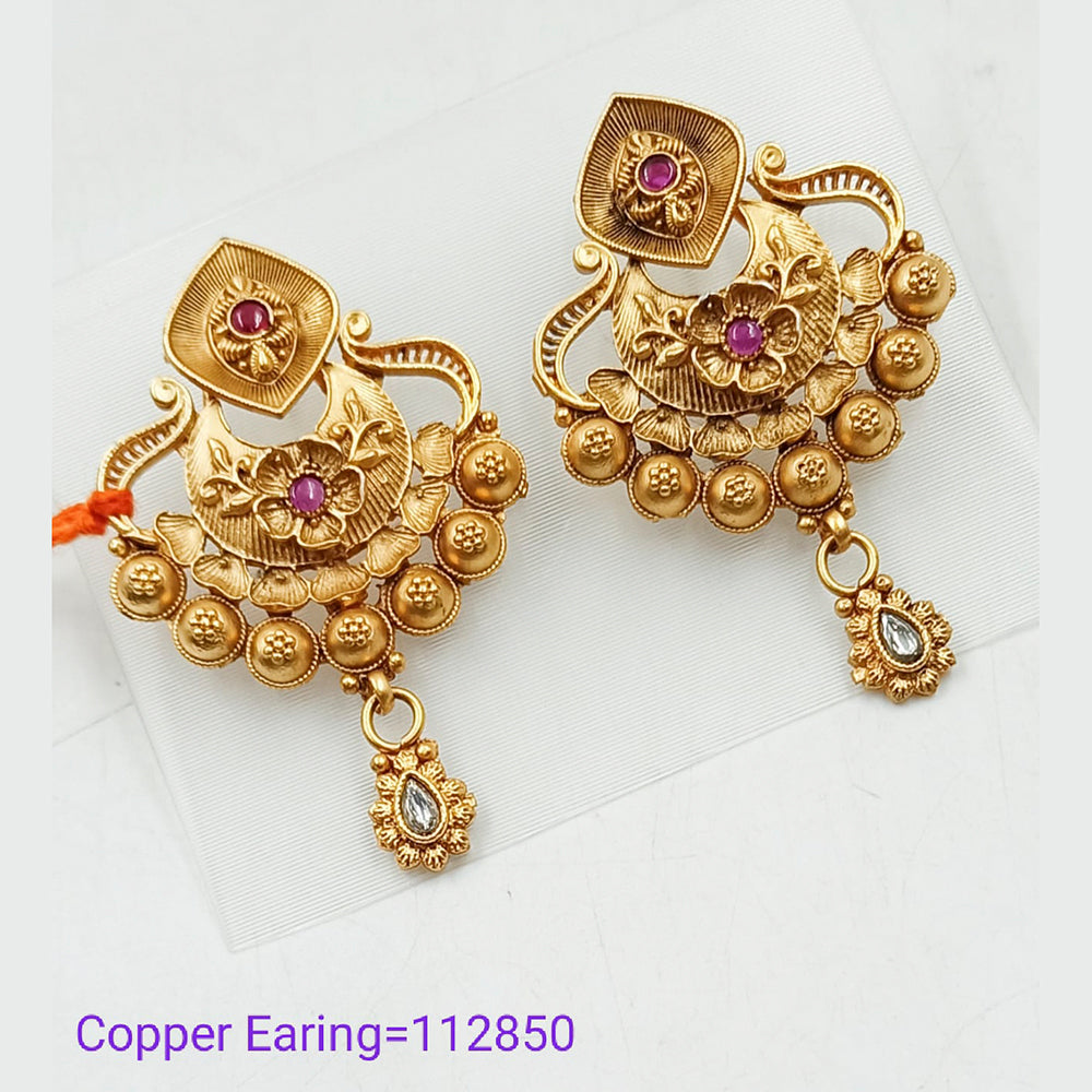 Padmawati Bangles Pota Stone Copper Dangler Earrings - PBEAR100