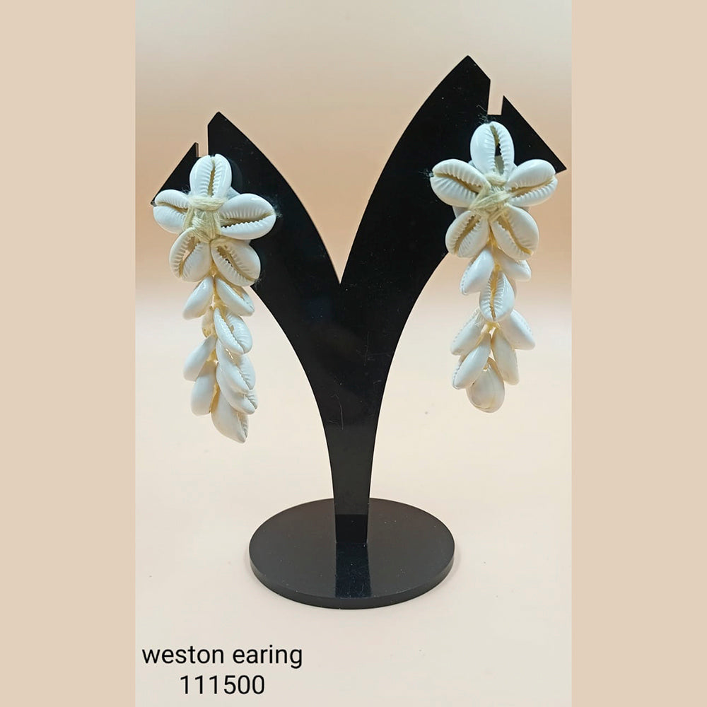 Padmawati Bangles Floral Shell Thread Dangler Earrings