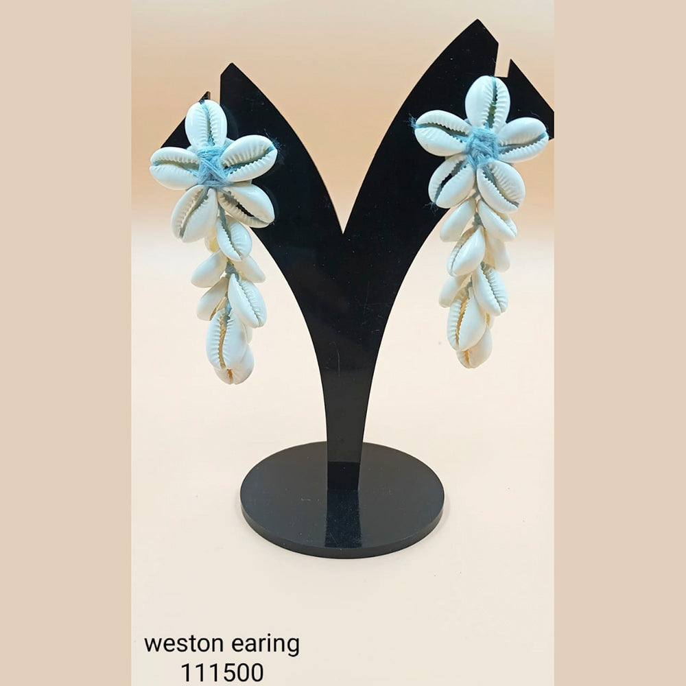 Padmawati Bangles Floral Shell Thread Dangler Earrings