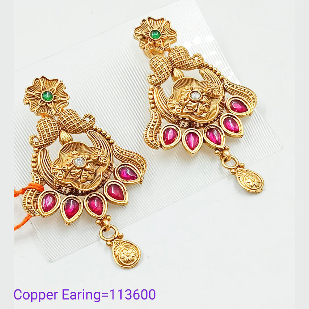 Padmawati Bangles Pota Stone Copper Dangler Earrings - PBEAR80