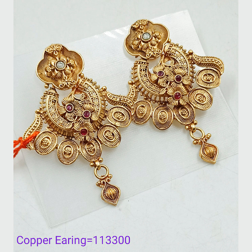 Padmawati Bangles Pota Stone Copper Dangler Earrings - PBEAR82