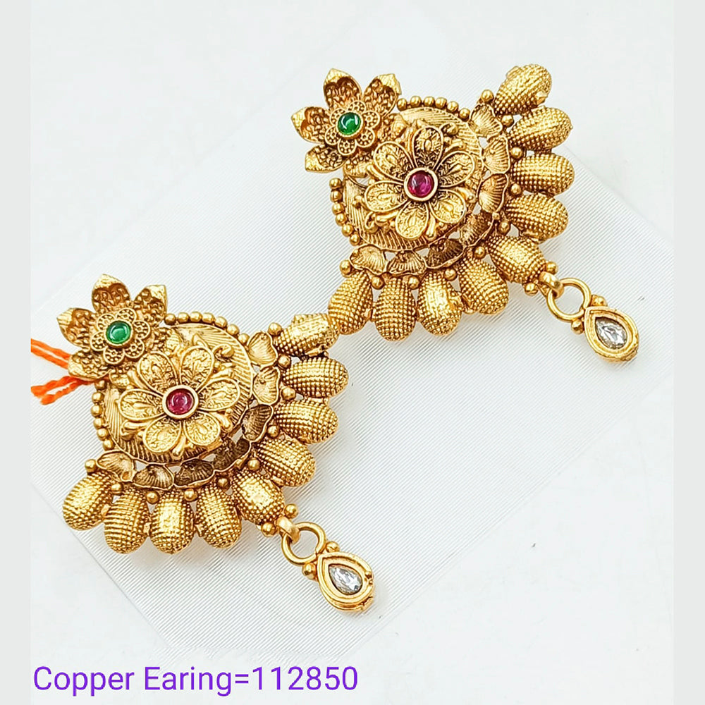 Padmawati Bangles Pota Stone Copper Dangler Earrings - PBEAR83