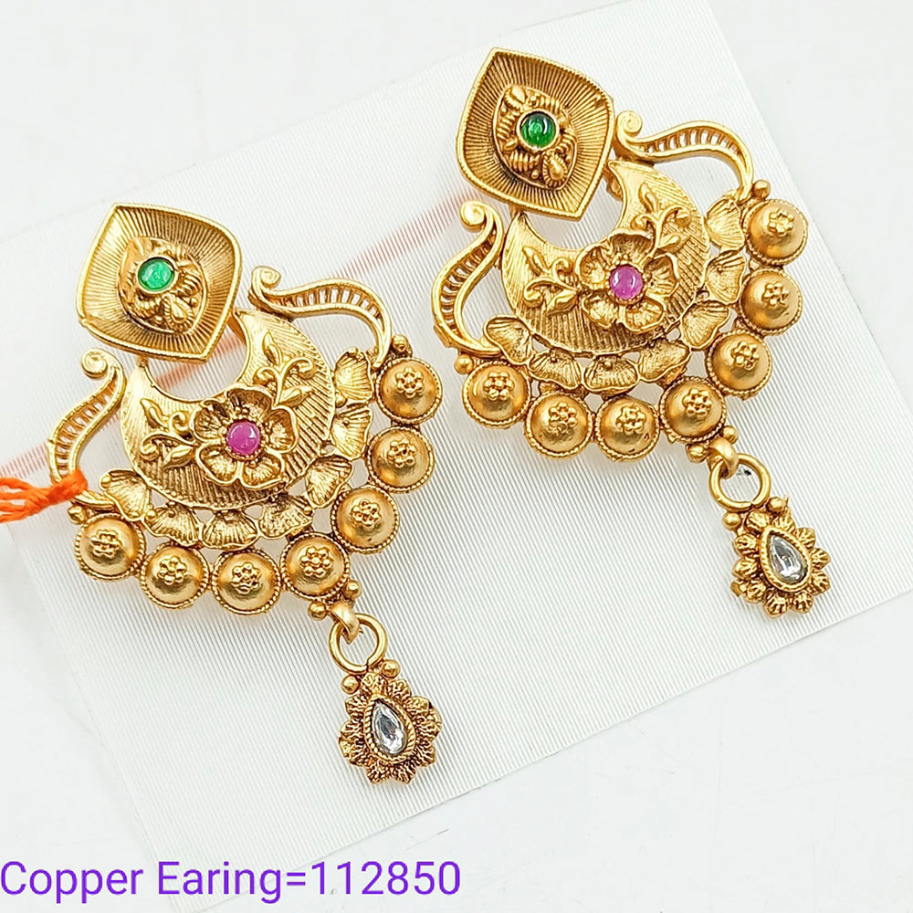 Padmawati Bangles Pota Stone Copper Dangler Earrings - PBEAR86