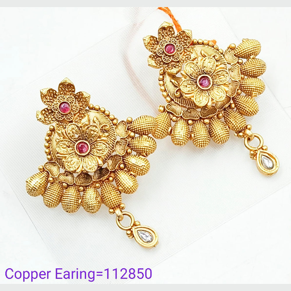 Padmawati Bangles Pota Stone Copper Dangler Earrings - PBEAR87