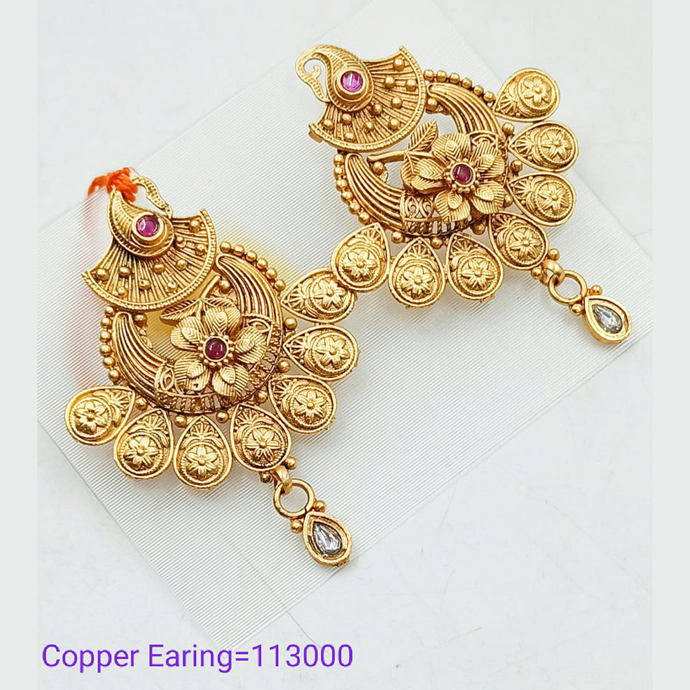 Padmawati Bangles Pota Stone Copper Dangler Earrings - PBEAR89
