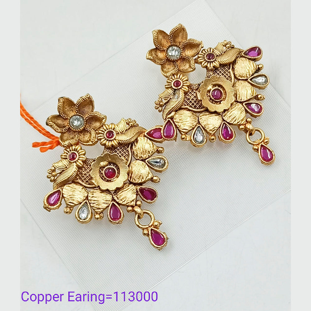 Padmawati Bangles Pota Stone Copper Dangler Earrings - PBEAR92