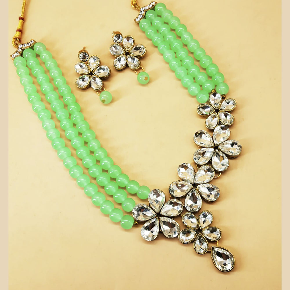 Padmawati Bangles Gold Plated Austrian Stone Choker Necklace Set