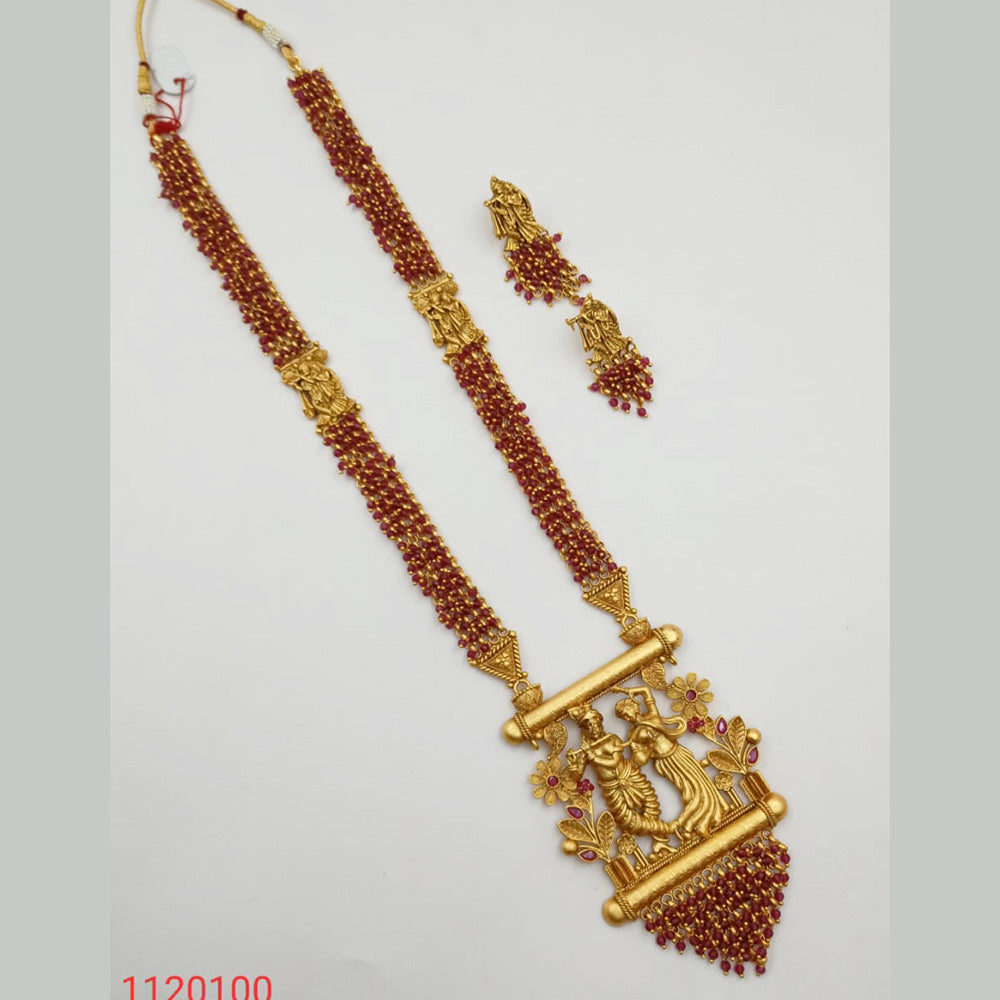 Padmawati Bangles Gold Plated Pearl Long Necklace Set