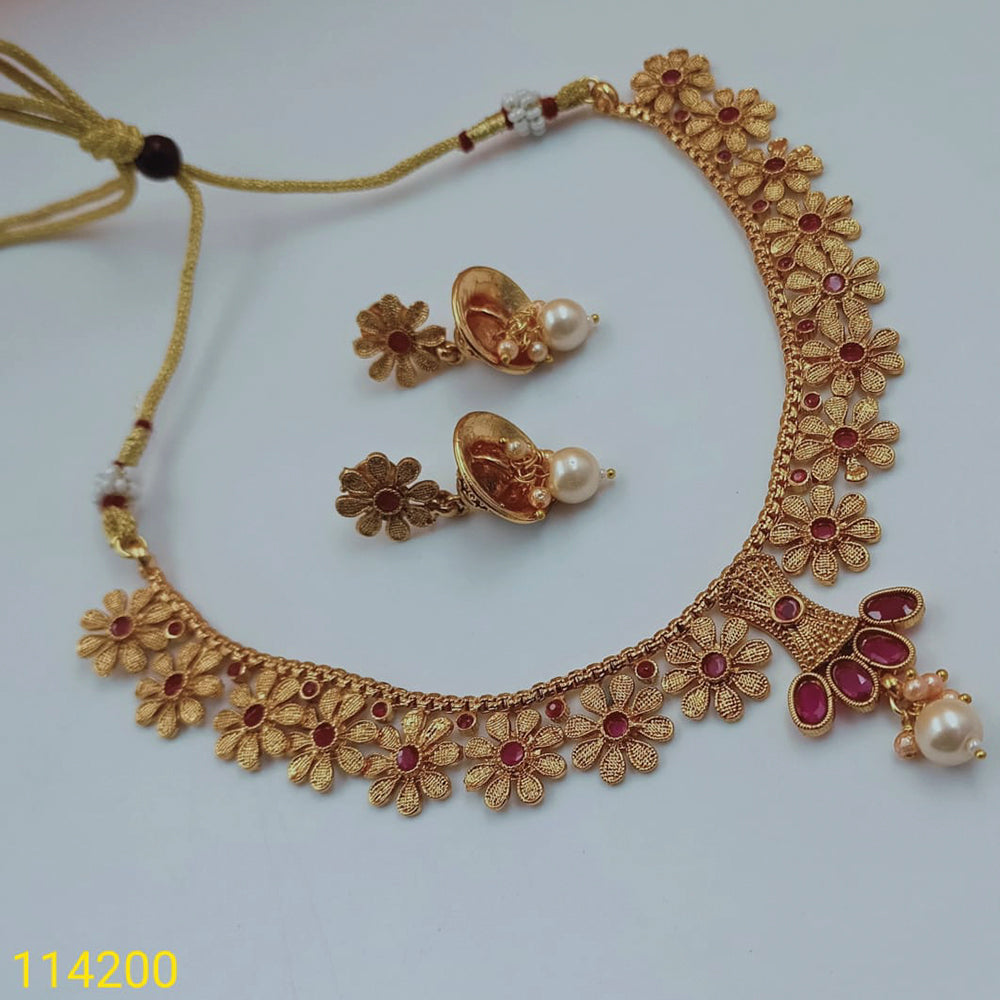 Padmawati Bangles Gold Plated Austrian Stone Choker Necklace Set
