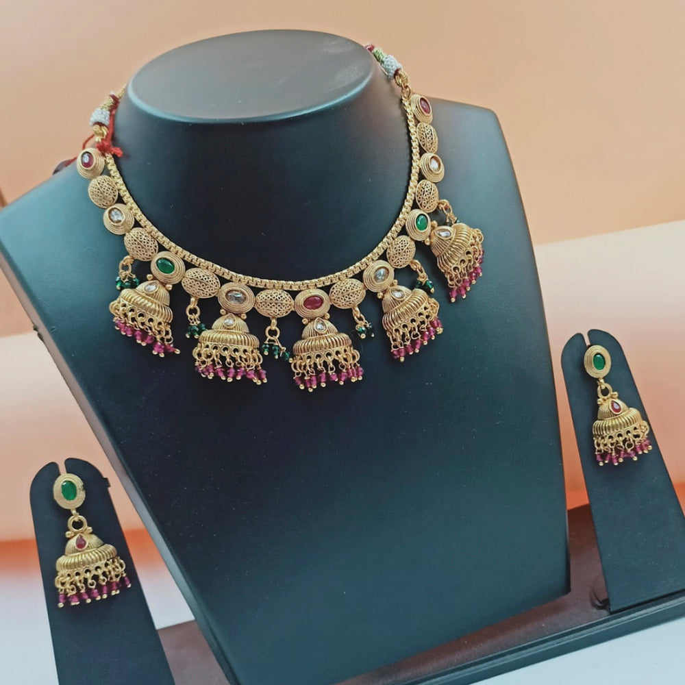 Padmawati Bangles Gold Plated Austrian Stone Choker Necklace Set