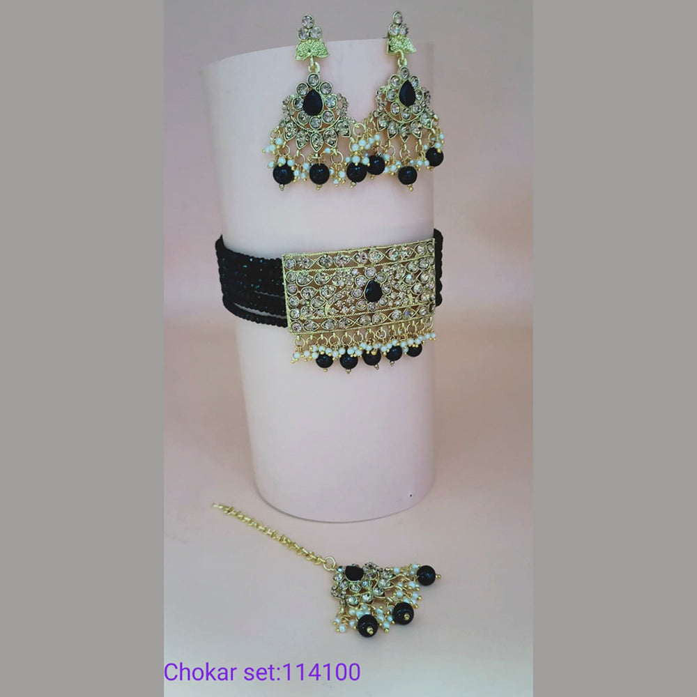 Padmawati Bangles Gold Plated Austrian Stone Choker Necklace Set