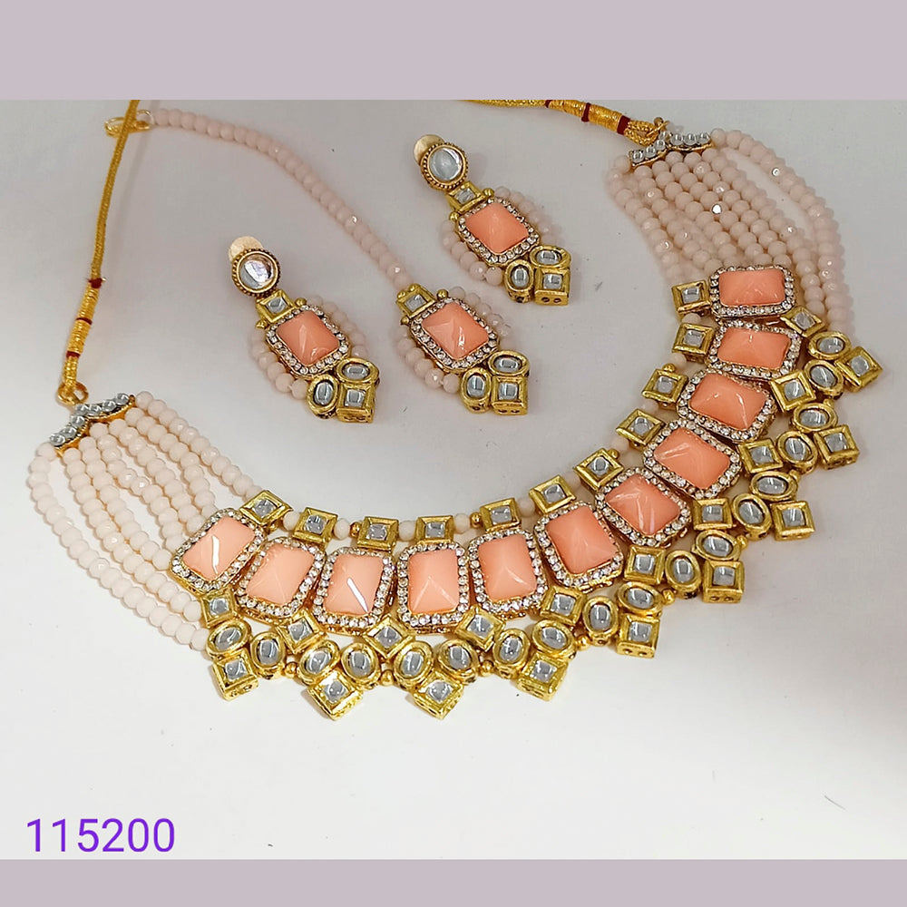 Padmawati Bangles Kundan And Pearl Necklace Set With Maang Tikka
