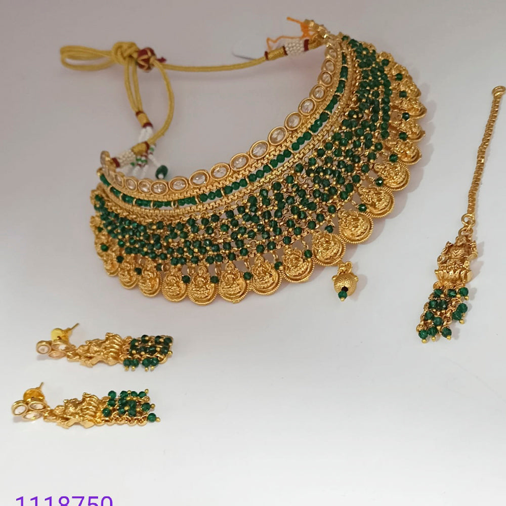 Padmawati Bangles AD Stone And Pearl Copper Choker Necklace Set