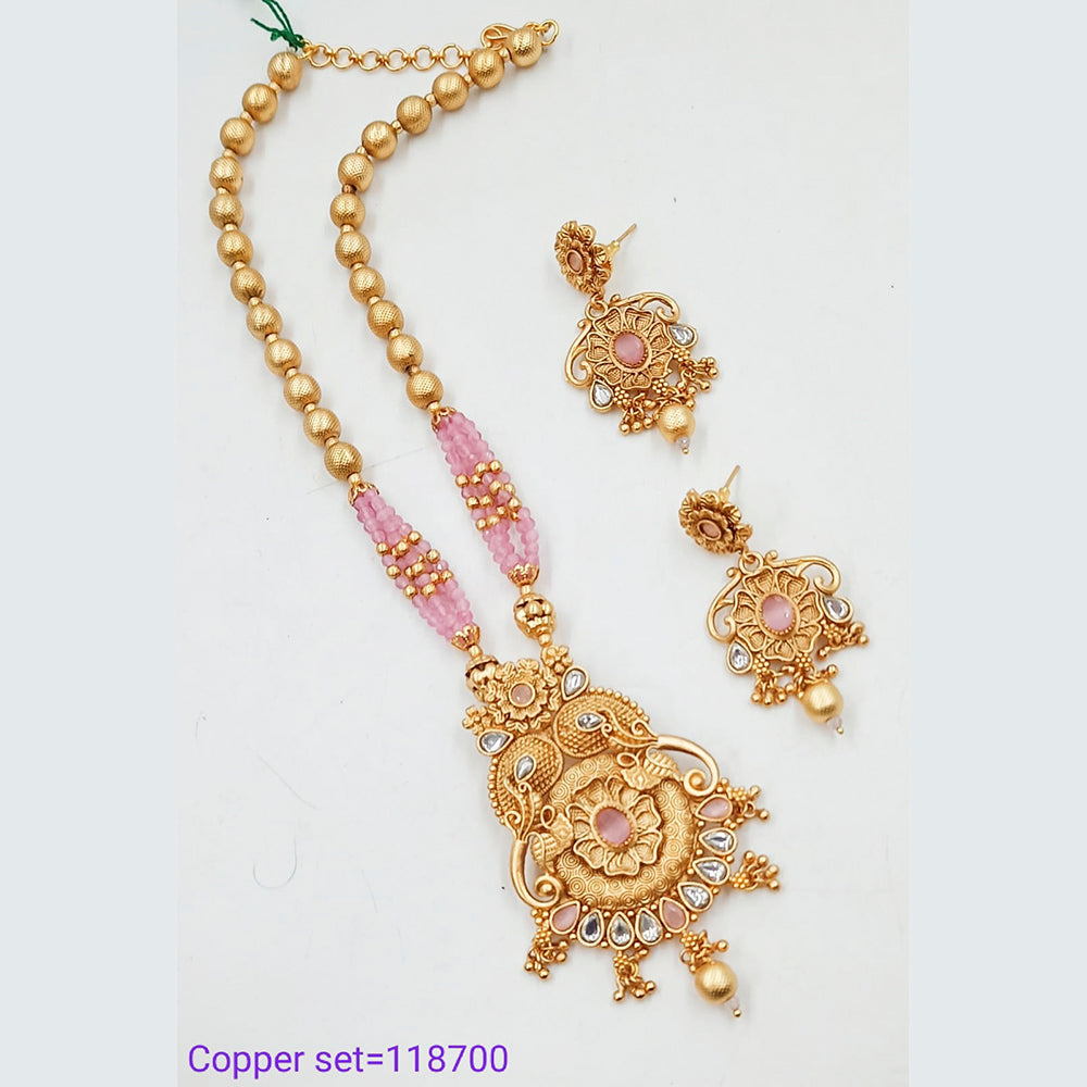 Padmawati Bangles Gold Plated Pota Kundan Stone Haram Necklace Set