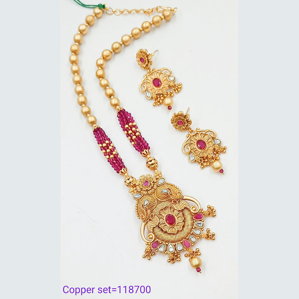 Padmawati Bangles Gold Plated Pota Kundan Stone Haram Necklace Set