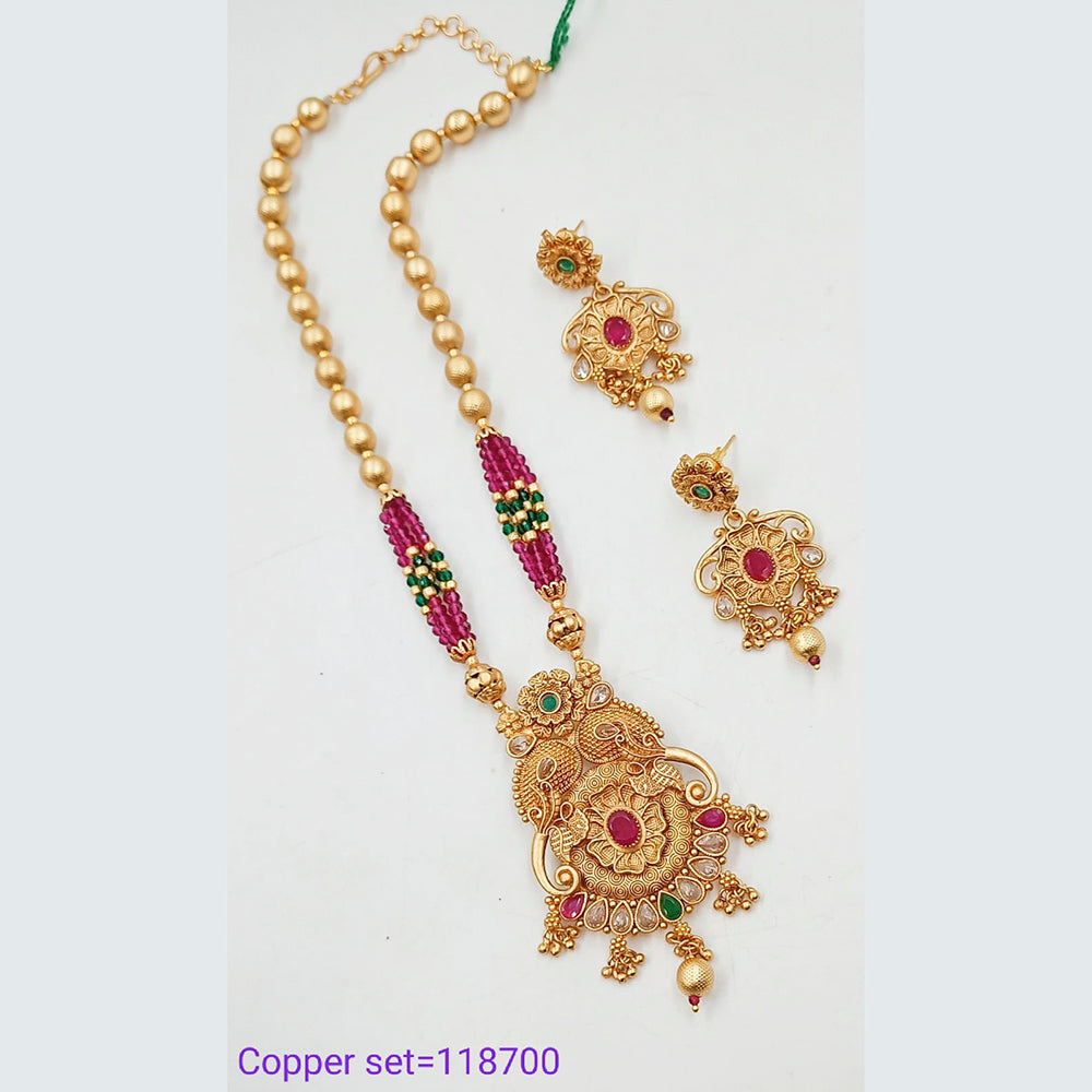 Padmawati Bangles Gold Plated Pota Kundan Stone Haram Necklace Set
