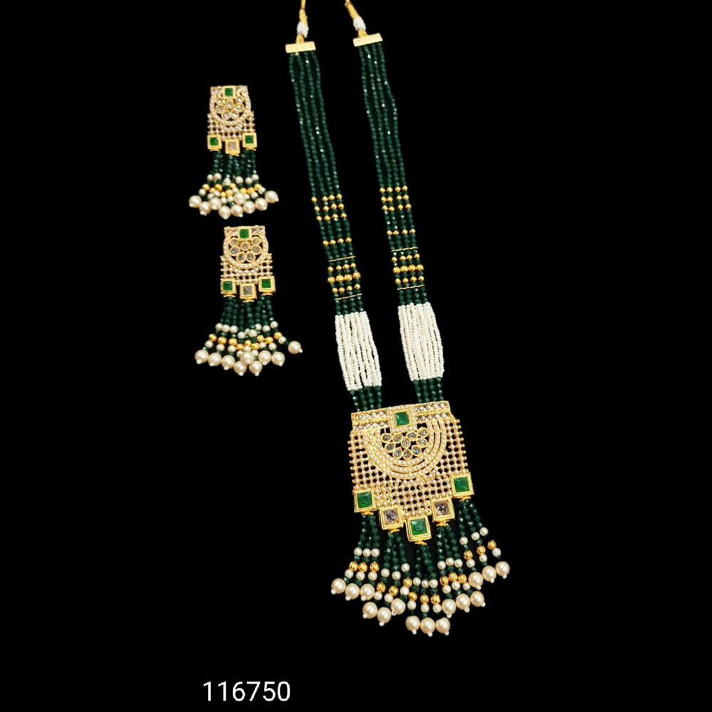 Padmawati Bangles Gold Plated Pota Kundan Stone & Pearl Haram Necklace Set