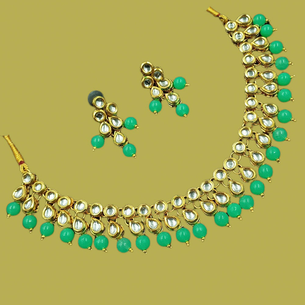 Padmawati Bangles Kundan Stone & Beads Gold Plated Choker Necklace Set