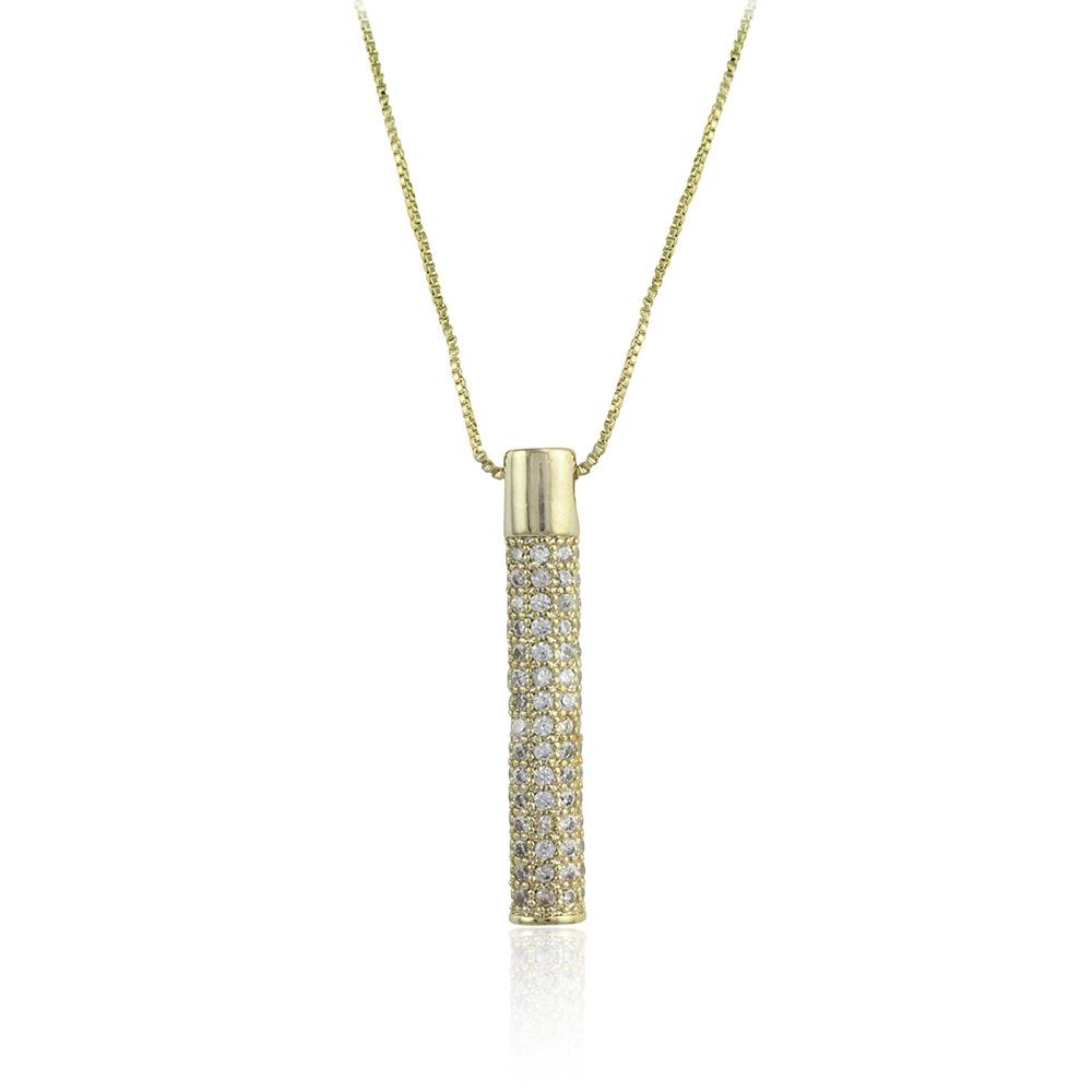 21 Nicole Jewellery Gold Plated Cubic Zirconia Chain Pendant - PD-010