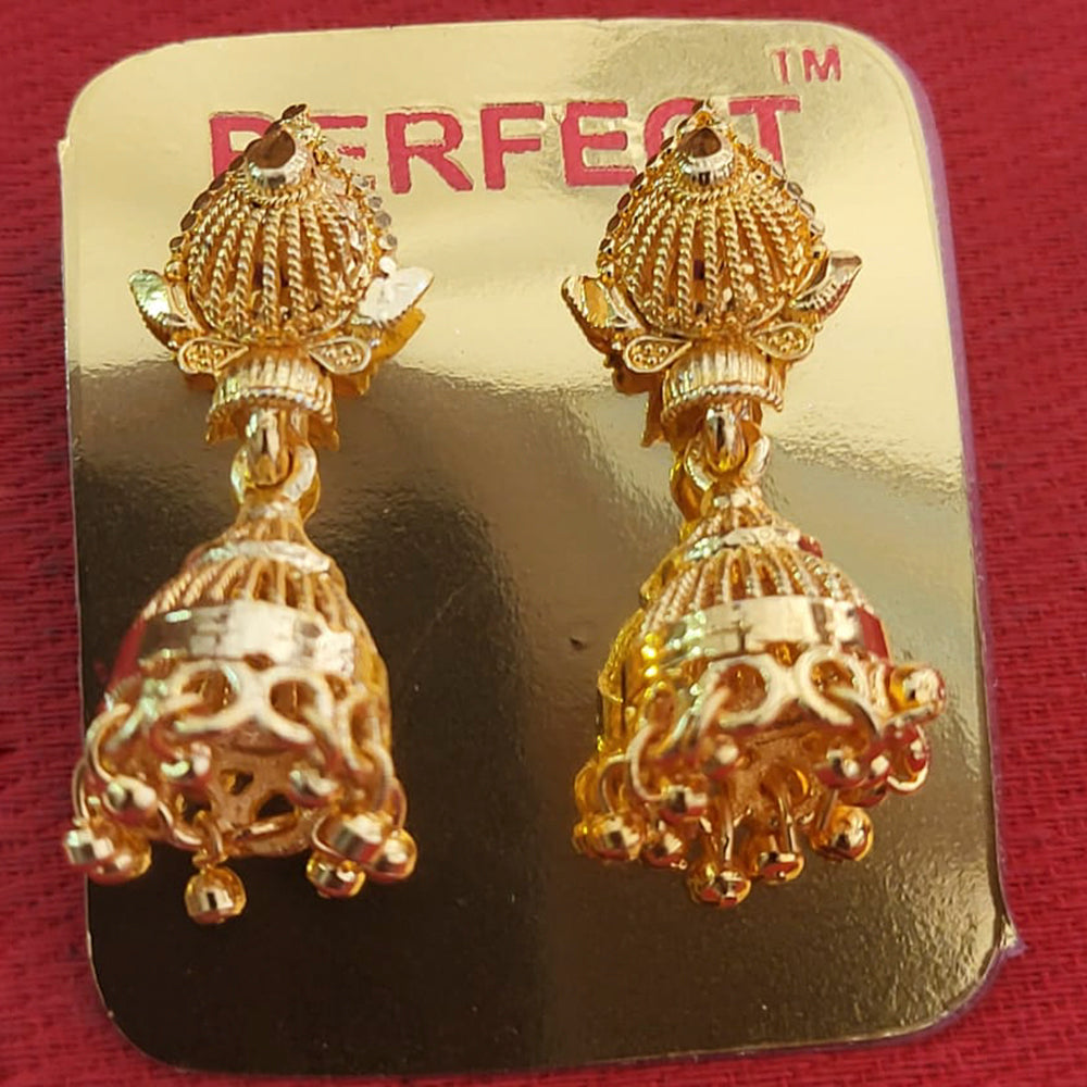 Perfect Gold Plated Pack Of 12 Jhumkis Earrings - PFEAR31