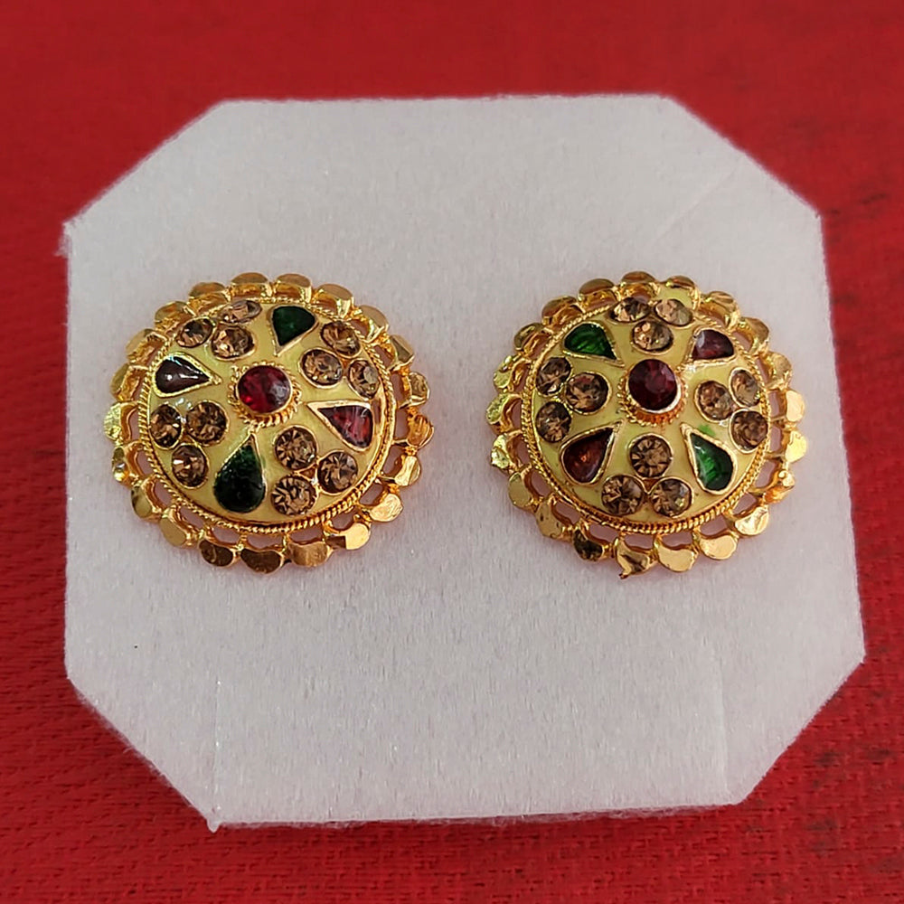 Perfect Gold Plated Pack Of 12 Stud Earrings -PFEAR44