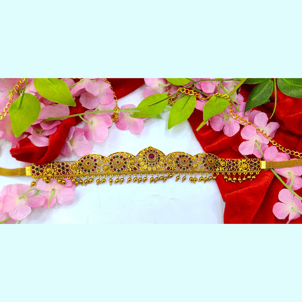 Pooja Bangles Gold Plated Pota Stone Kamarband - PJACC21