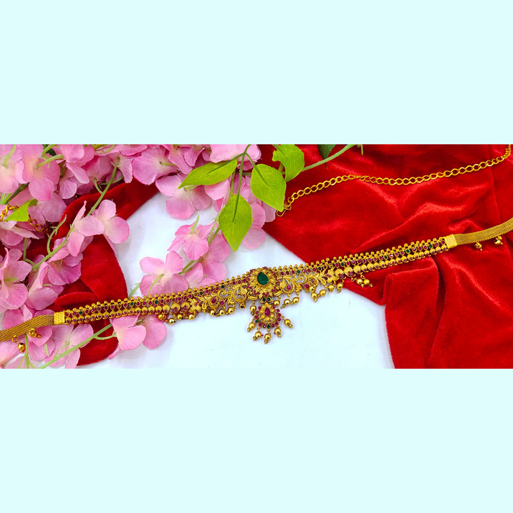 Pooja Bangles Gold Plated Pota Stone Kamarband - PJACC22