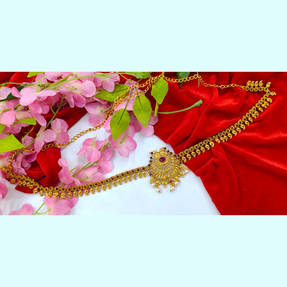 Pooja Bangles Gold Plated Pota Stone Kamarband - PJACC23