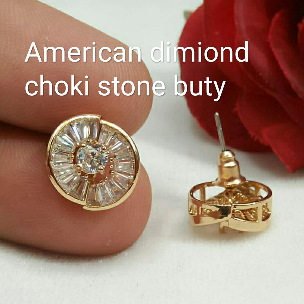 Pooja Bangles Gold Plated AD Stone Stud Earrings