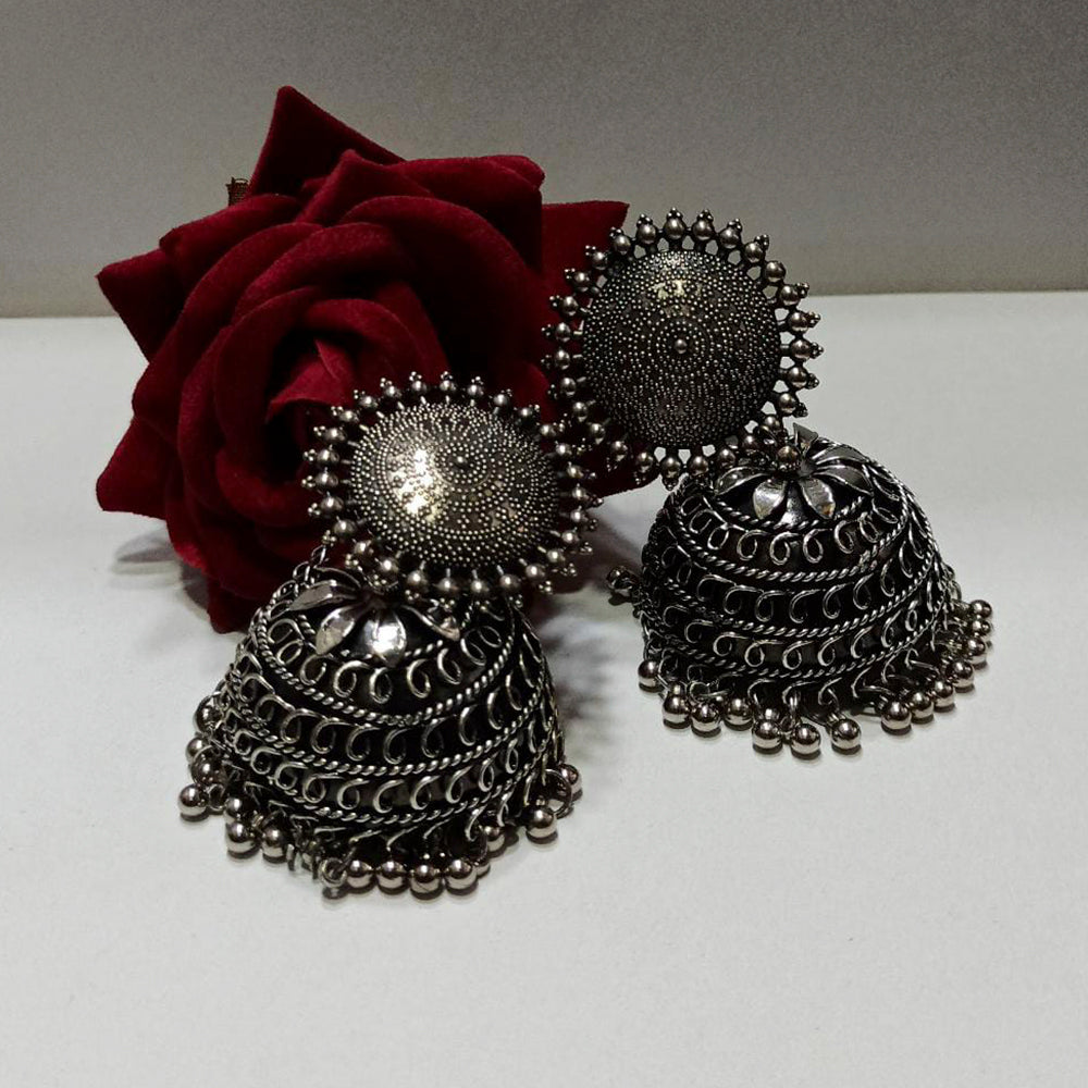 Pooja Bangles Antique Silver Plated Jhumkis Earrings