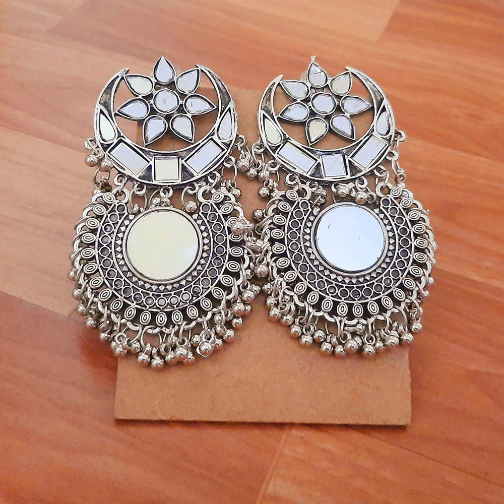 Pooja Bangles Mirror Oxidized Plated Dangler Earrings