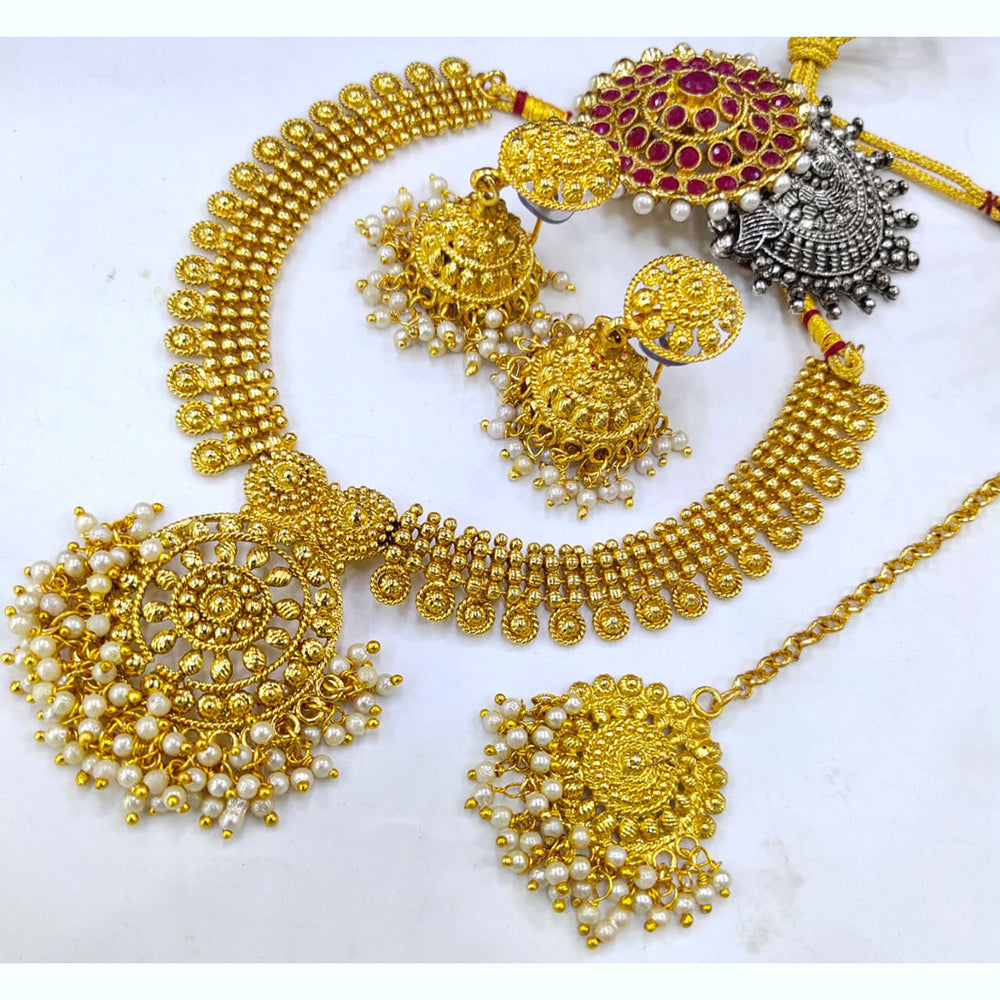 Pooja Bangles Gold Plated Choker Necklace Set