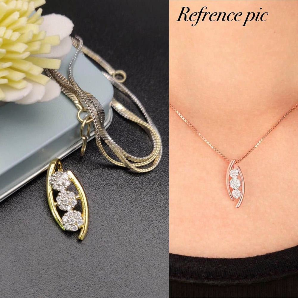 Pooja Bangles Gold Plated Ad Stone Chain Pendant