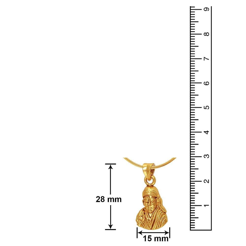 Mahi Sai Baba Gold Plated Religious God Pendant