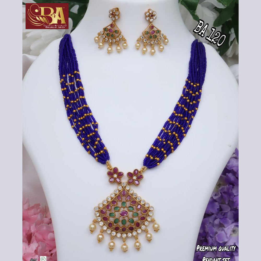 Bhargav Arts Gold Plated Long Necklace Set