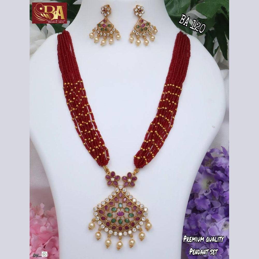 Bhargav Arts Gold Plated Long Necklace Set