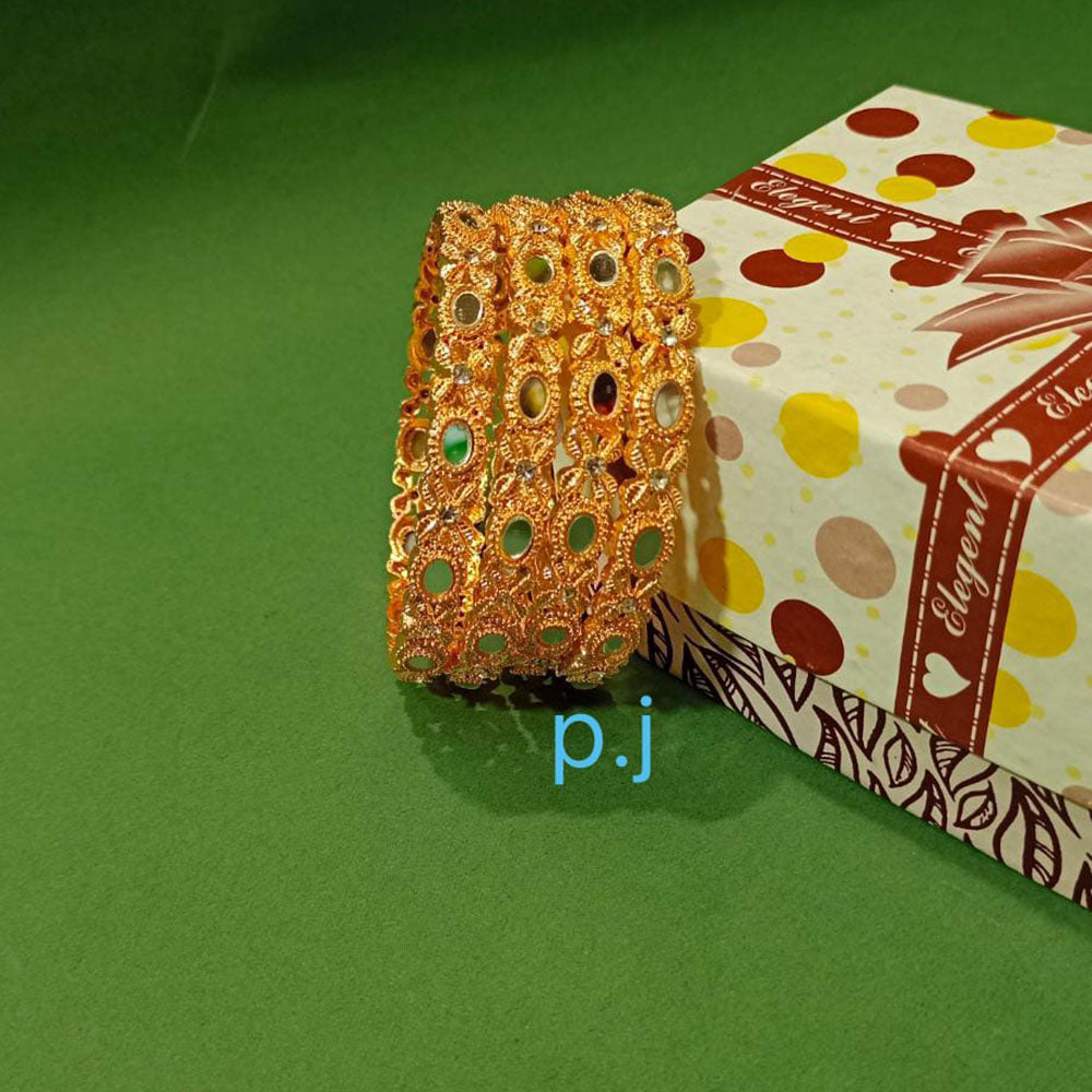 Pooja Bangles Gold Plated Mirror Work Designer Bangles Set